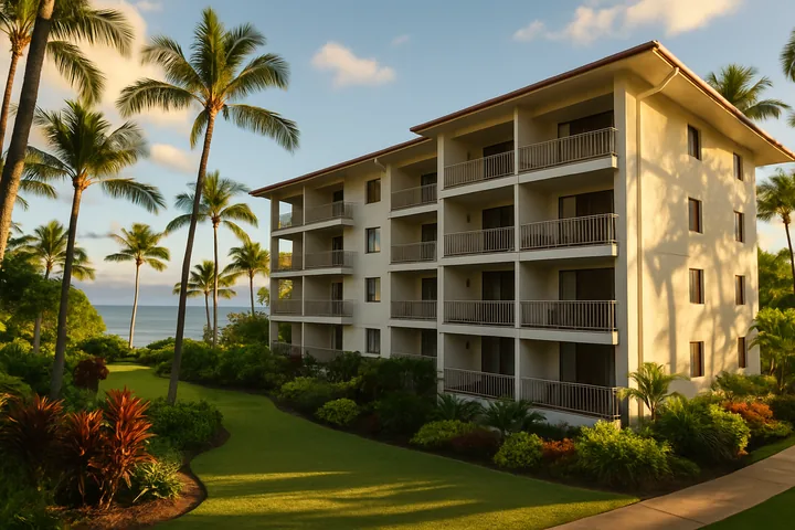 Illustrative Kaanapali Maui mid-rise condominium